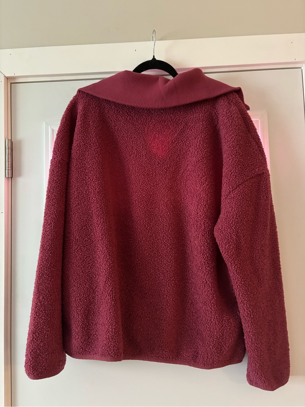 Elle Women's Berry Half-Zip Sherpa Pullover Sweater - Picture 2 of 3